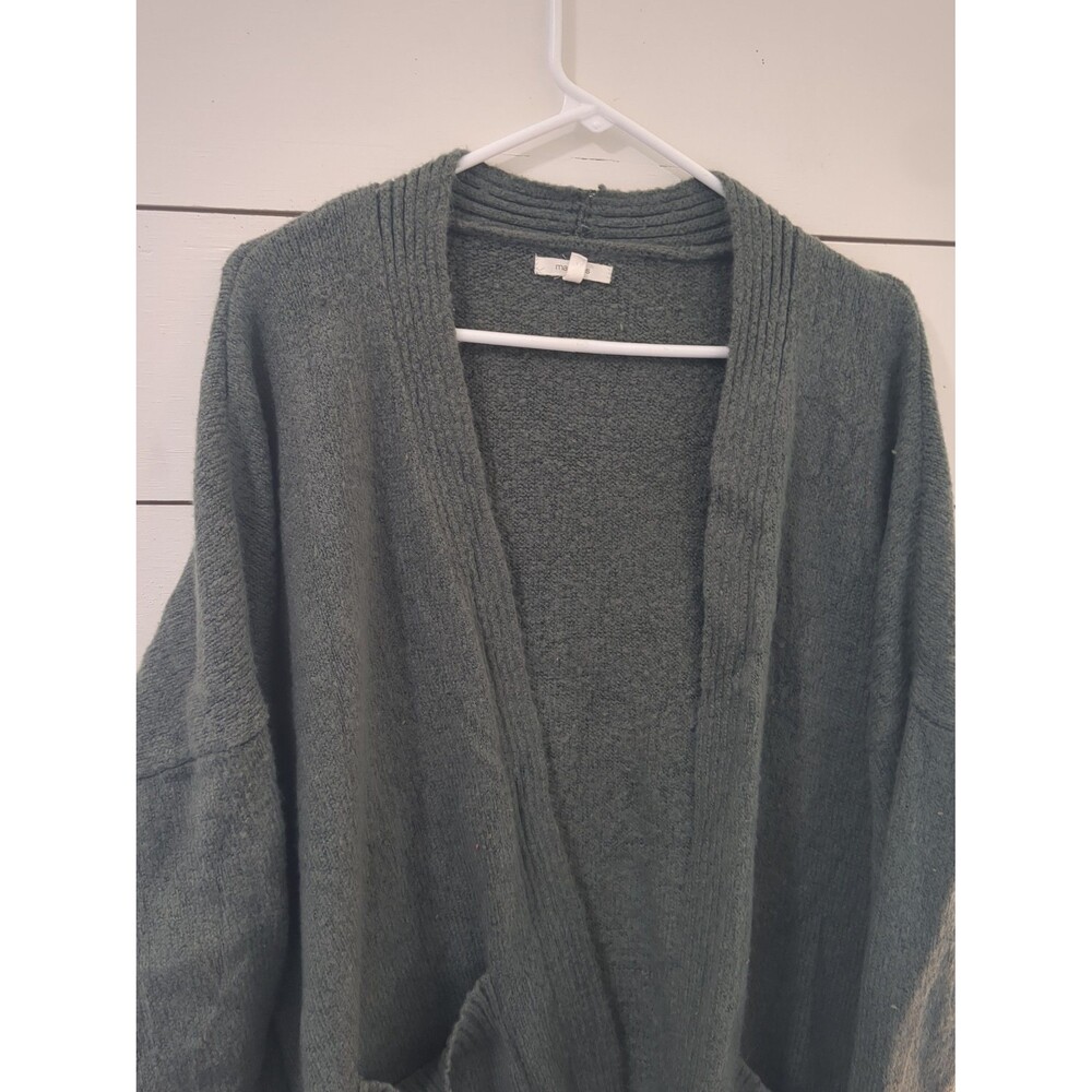 Maurices 3x green cardigan fall winter boho cottage fluffy soft core